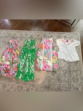 Lilly Pulitzer Pink Multi Floral Dresses, Romper, Shirt
